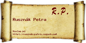 Rusznák Petra névjegykártya