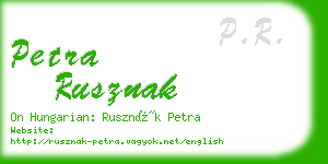 petra rusznak business card